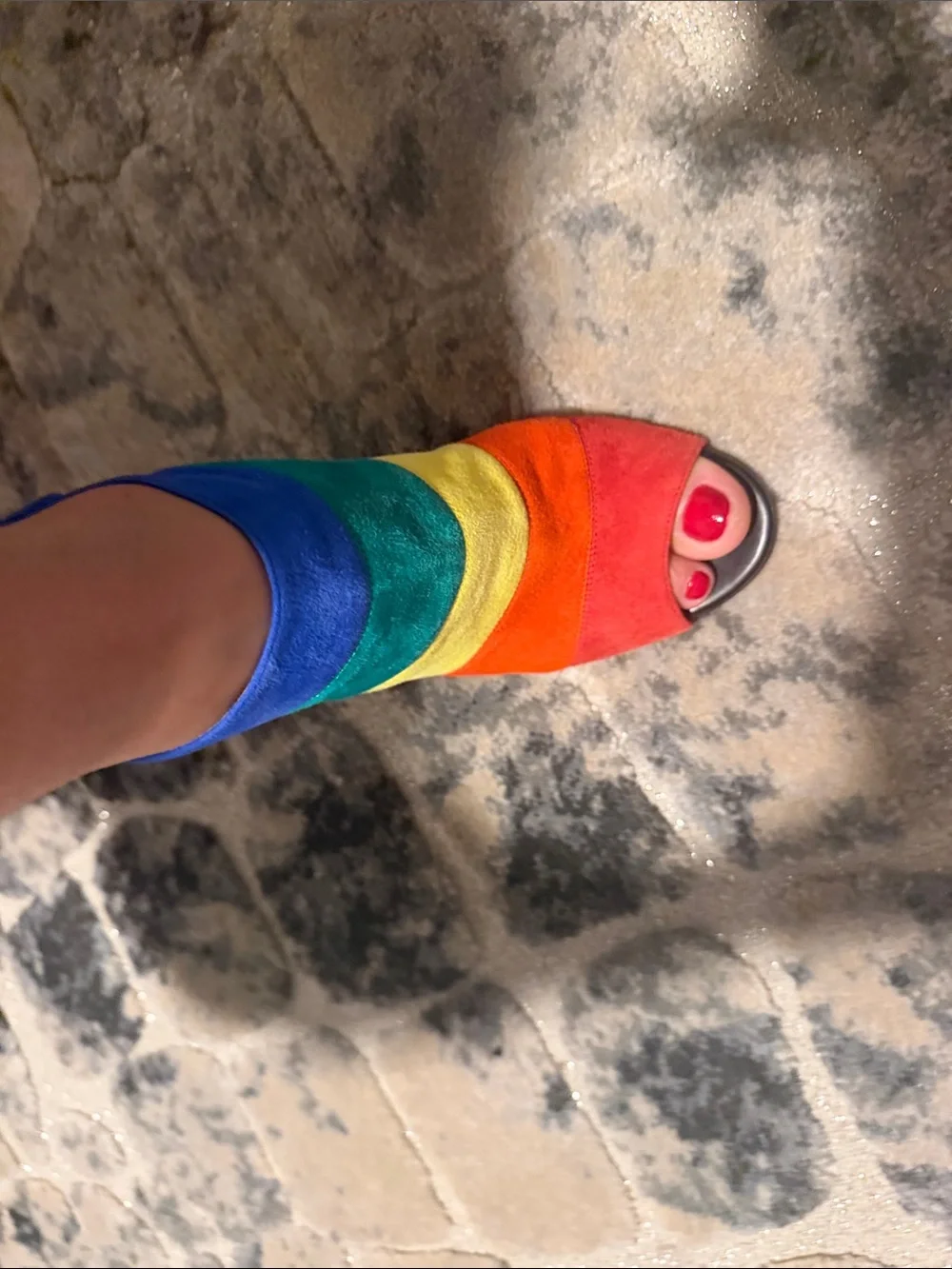 Aquazzura Rainbow Suede Open-Toe Heeled Sandals